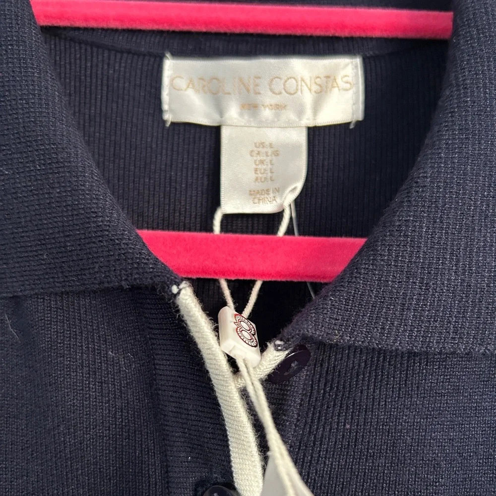 Caroline Constas White and Blue Pleated Mini Dress - Picture 2 of 4